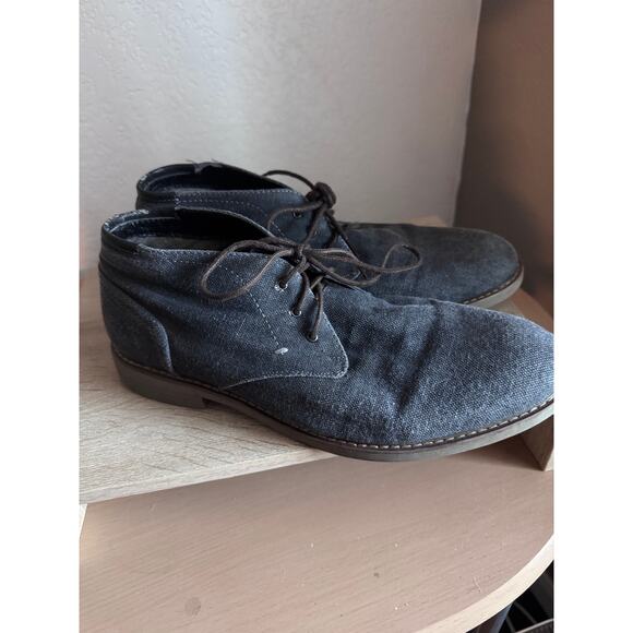 Men's IZOD Gray Canvas Lace-Up Chukka Boots Size 11M - Picture 5 of 9